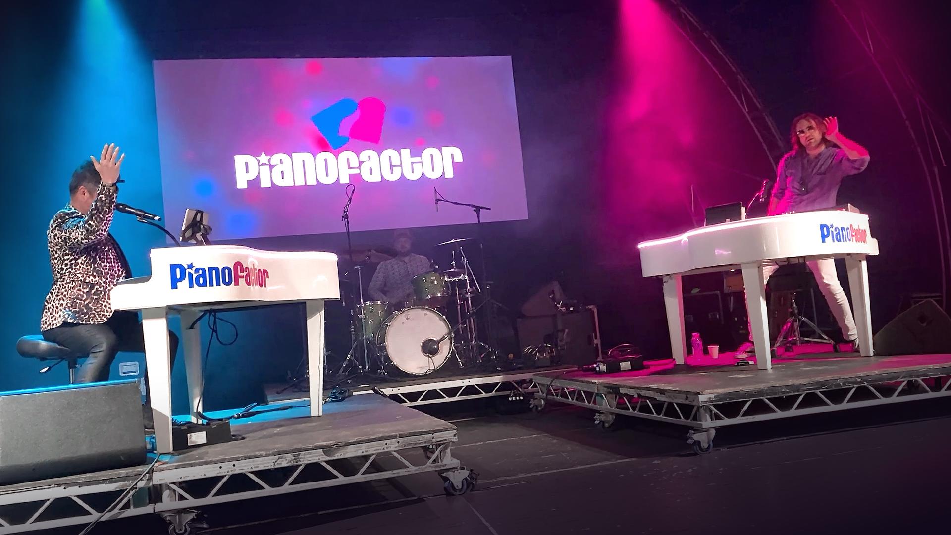 Duelling pianos performing live at a hen do